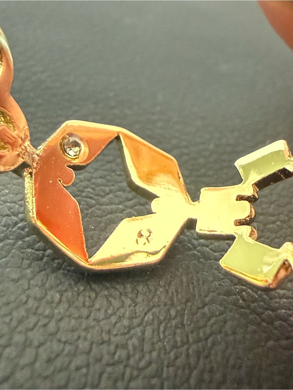 Tory Burch | Gold Plated Floral Link Statement Ring | Size 8 - Picture 4 of 5